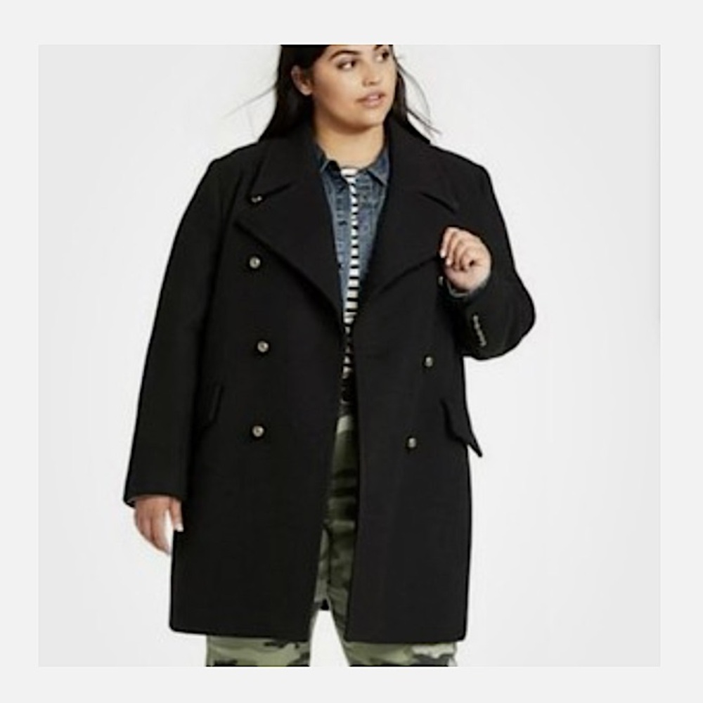 BNNT Nili Lotan X Target Wool Blend Double Breasted Pea Coat 1x